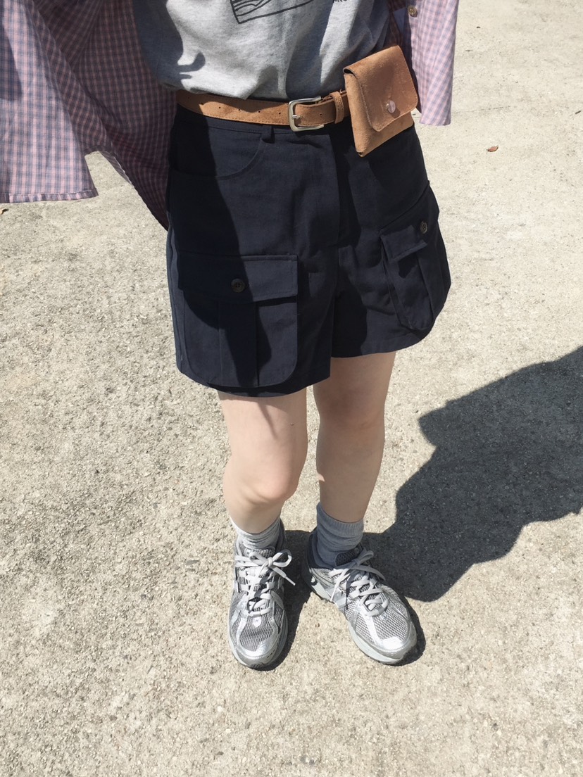 ARCHIVE-P韓國代購㊣女裝新品熱賣25秋夏休閑人氣短褲工裝ARCHIVE-P短褲