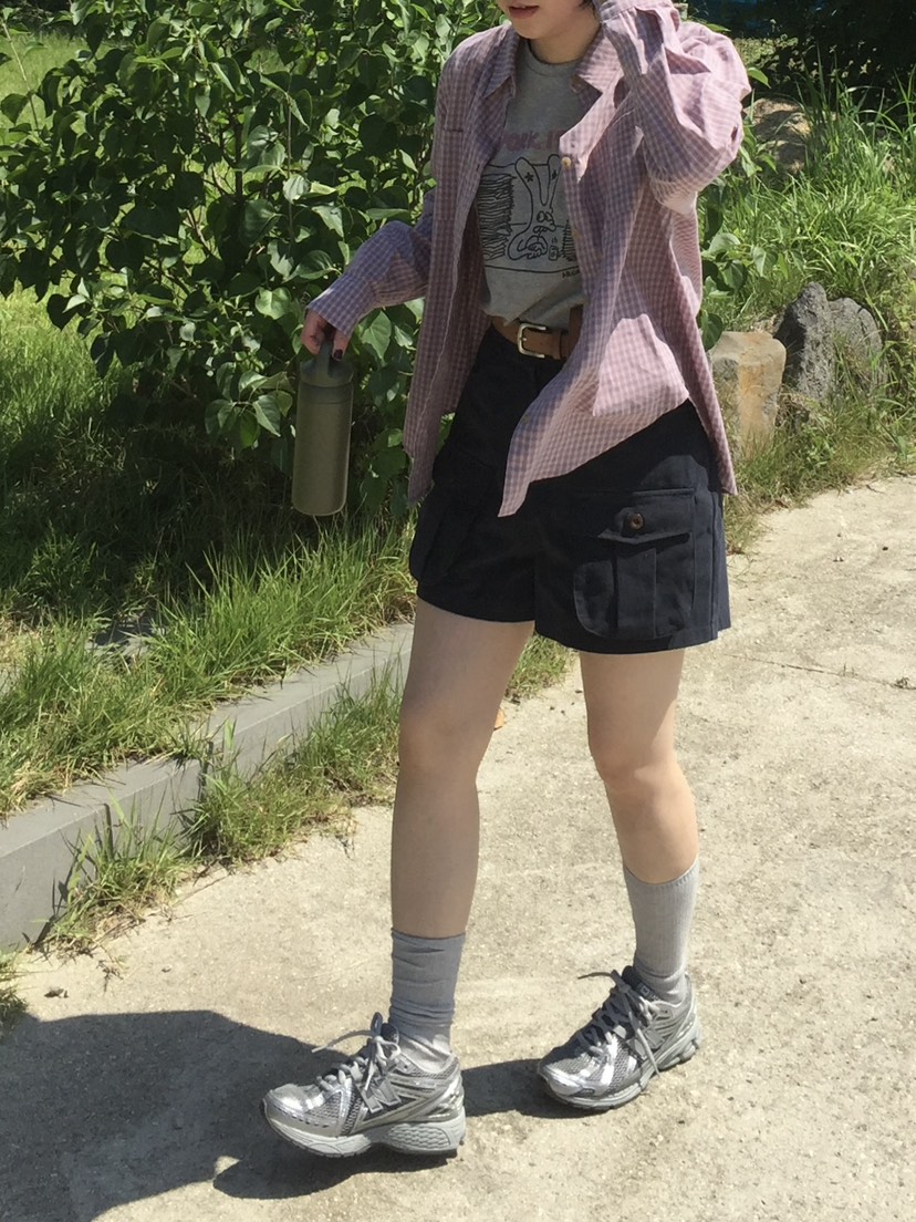 ARCHIVE-P韓國代購㊣女裝新品熱賣25秋夏休閑人氣短褲工裝ARCHIVE-P短褲