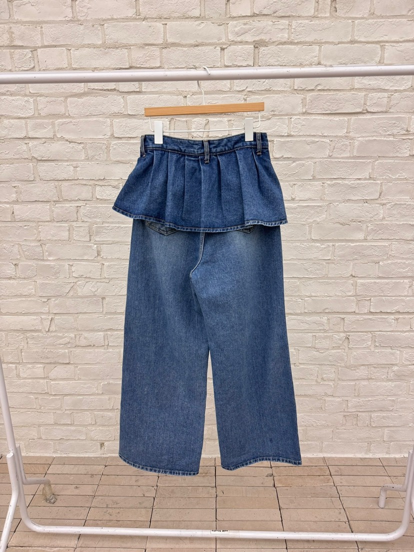LOVABLE東大門㊣代購女裝新品25秋夏休閑時尚真品牛仔褲荷葉邊LOVABLE牛仔褲