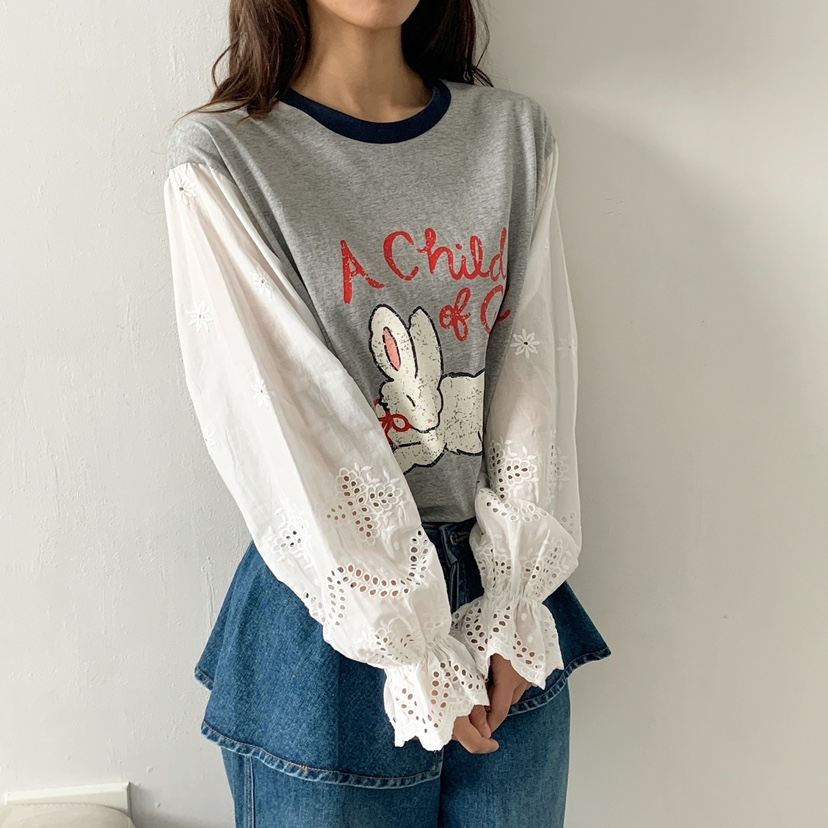 LOVABLE韓國直郵㊣女士新款熱賣職業真品時尚推薦人氣長袖T恤LOVABLE長袖T恤