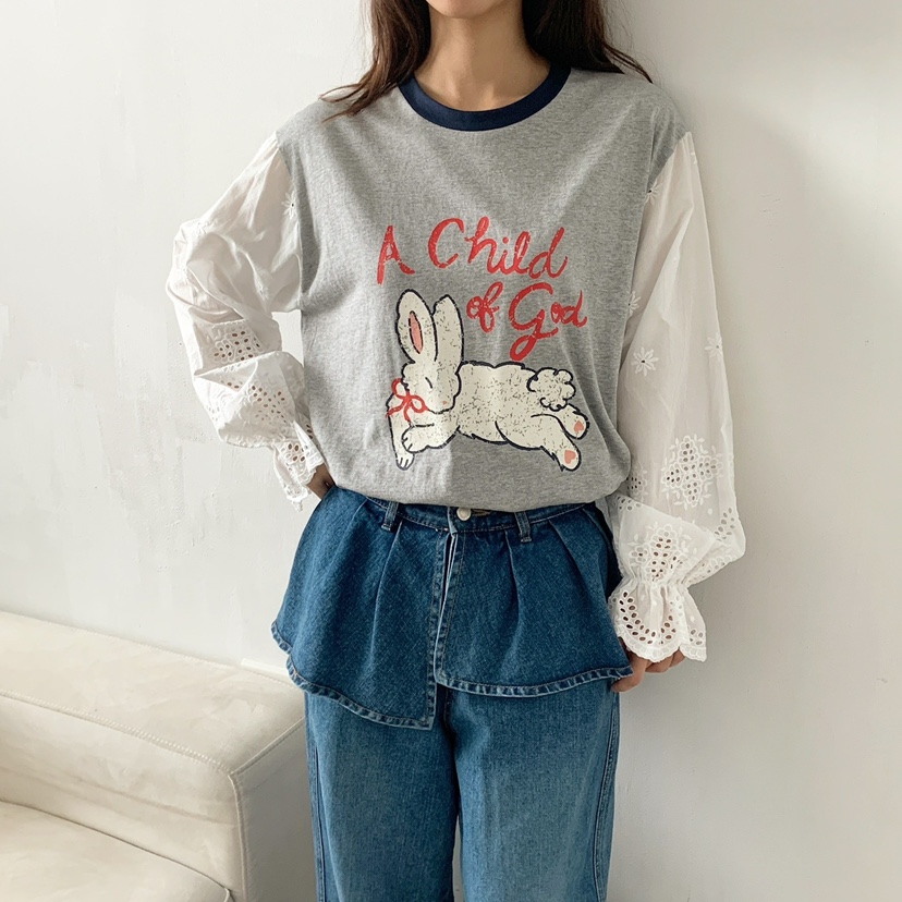 LOVABLE韓國直郵㊣女士新款熱賣職業真品時尚推薦人氣長袖T恤LOVABLE長袖T恤