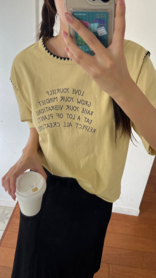 HEY/TO SEWING韓國代購㊣女裝新品25秋夏真品人氣休閑T恤BY HEY/TO SEWINGT恤