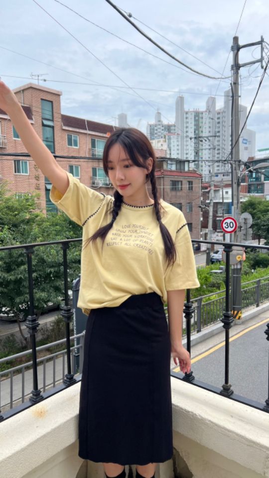 HEY/TO SEWING韓國代購㊣女裝新品25秋夏真品人氣休閑T恤BY HEY/TO SEWINGT恤