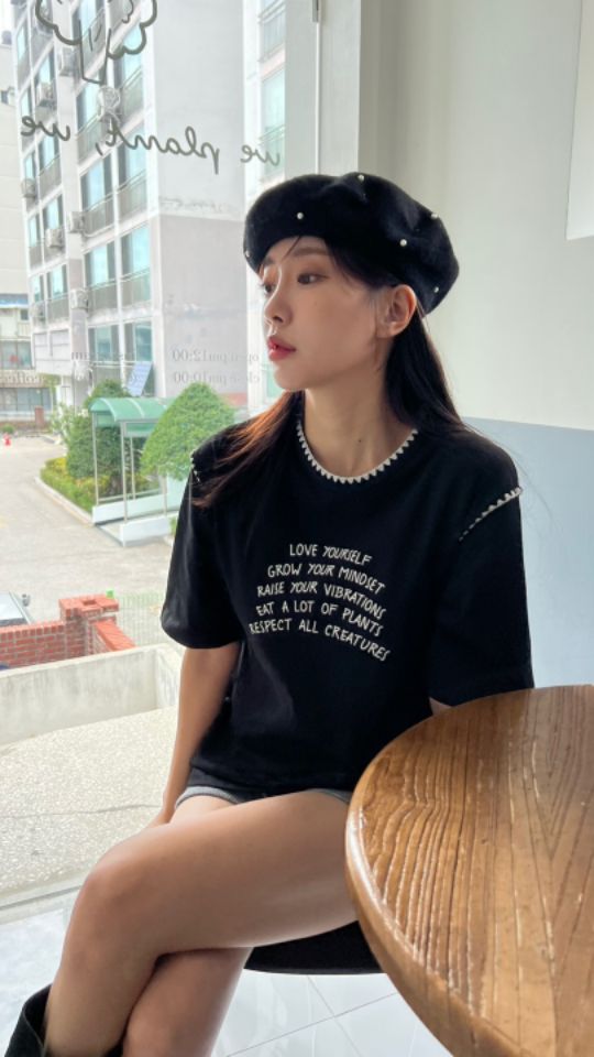 HEY/TO SEWING韓國代購㊣女裝新品25秋夏真品人氣休閑T恤BY HEY/TO SEWINGT恤