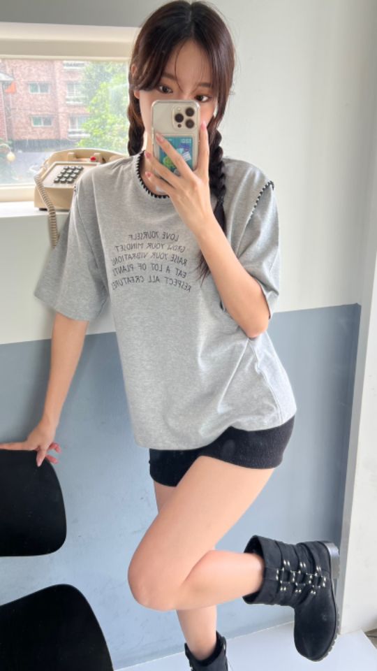 HEY/TO SEWING韓國代購㊣女裝新品25秋夏真品人氣休閑T恤BY HEY/TO SEWINGT恤