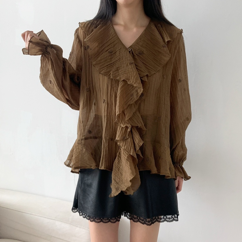 LOVABLE東大門㊣實拍女裝新品時尚推薦休閑熱賣真品襯衫蕾絲衫LOVABLE襯衫/蕾絲衫