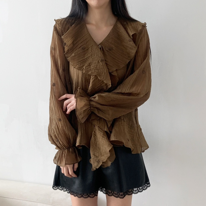 LOVABLE東大門㊣實拍女裝新品時尚推薦休閑熱賣真品襯衫蕾絲衫LOVABLE襯衫/蕾絲衫