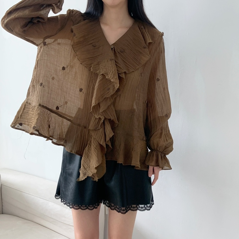 LOVABLE東大門㊣實拍女裝新品時尚推薦休閑熱賣真品襯衫蕾絲衫LOVABLE襯衫/蕾絲衫
