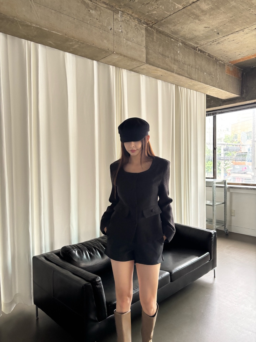 FOUREIGHT東大門㊣實拍女士新品時尚職業休閑夾克含脖帶花呢FOUR EIGHT夾克