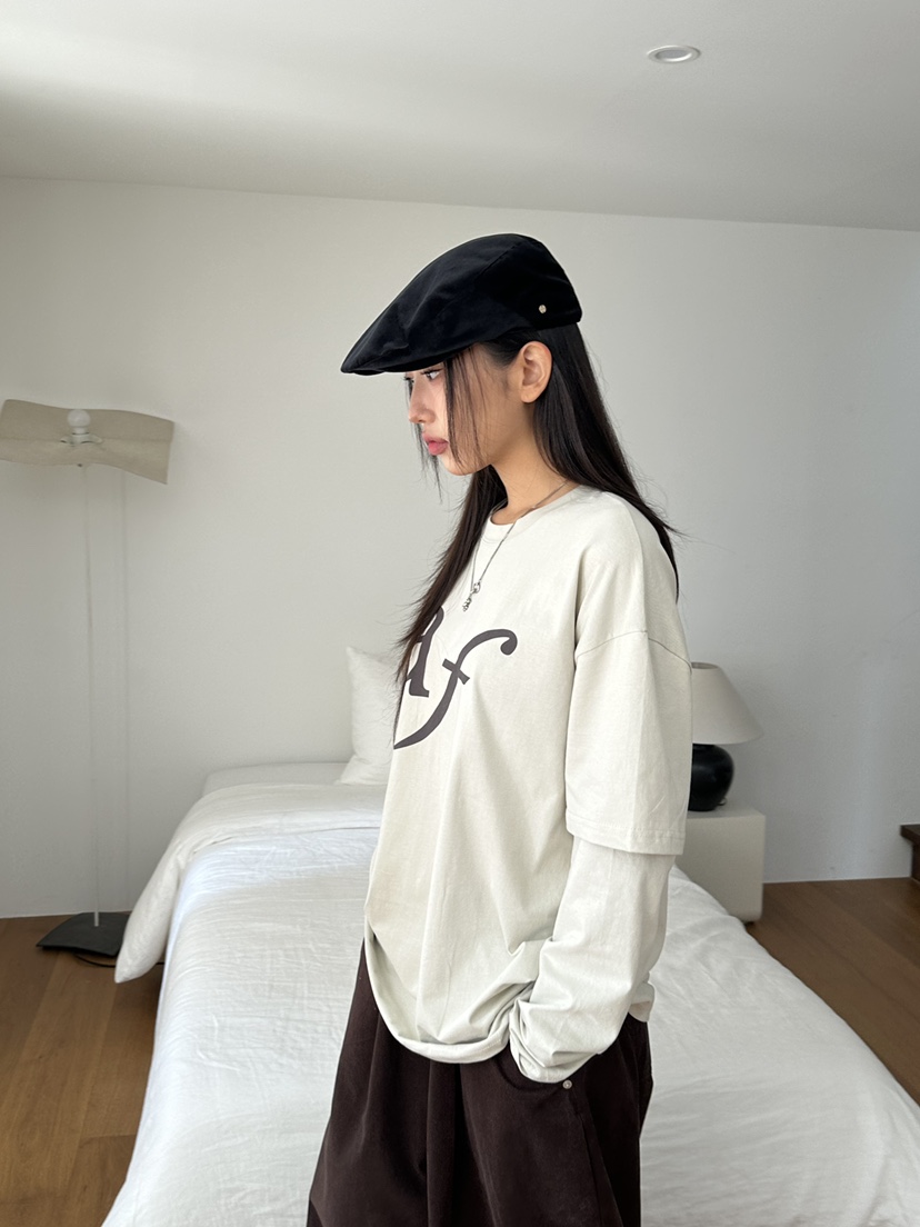 I MFACT韓國代購㊣女裝新品熱賣職業25秋夏真品休閑長袖T恤I MFACT長袖T恤