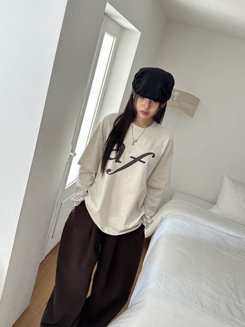 I MFACT韓國代購㊣女裝新品熱賣職業25秋夏真品休閑長袖T恤I MFACT長袖T恤