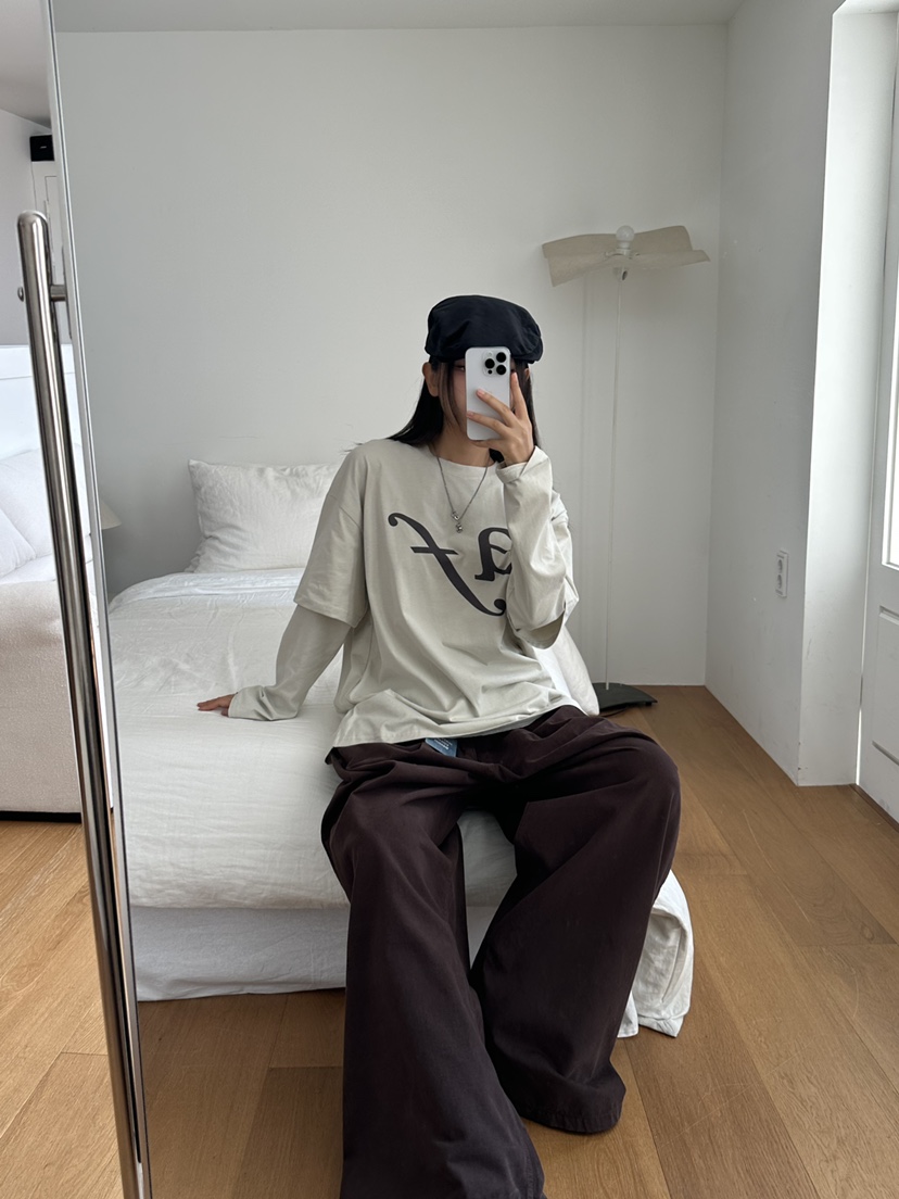 I MFACT韓國代購㊣女裝新品熱賣職業25秋夏真品休閑長袖T恤I MFACT長袖T恤