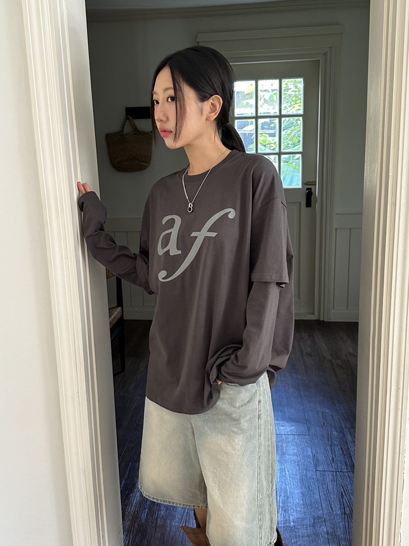 I MFACT韓國代購㊣女裝新品熱賣職業25秋夏真品休閑長袖T恤I MFACT長袖T恤