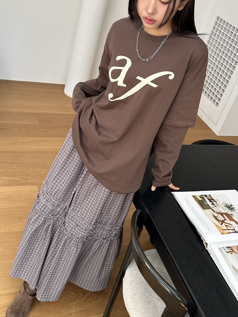 I MFACT韓國代購㊣女裝新品熱賣職業25秋夏真品休閑長袖T恤I MFACT長袖T恤