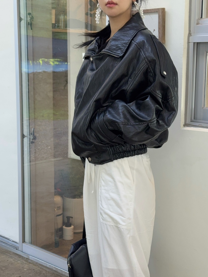 OUPPT韓國直郵㊣女士新款時尚推薦人氣25秋夏職業休閑熱賣皮衣OUPPT皮衣