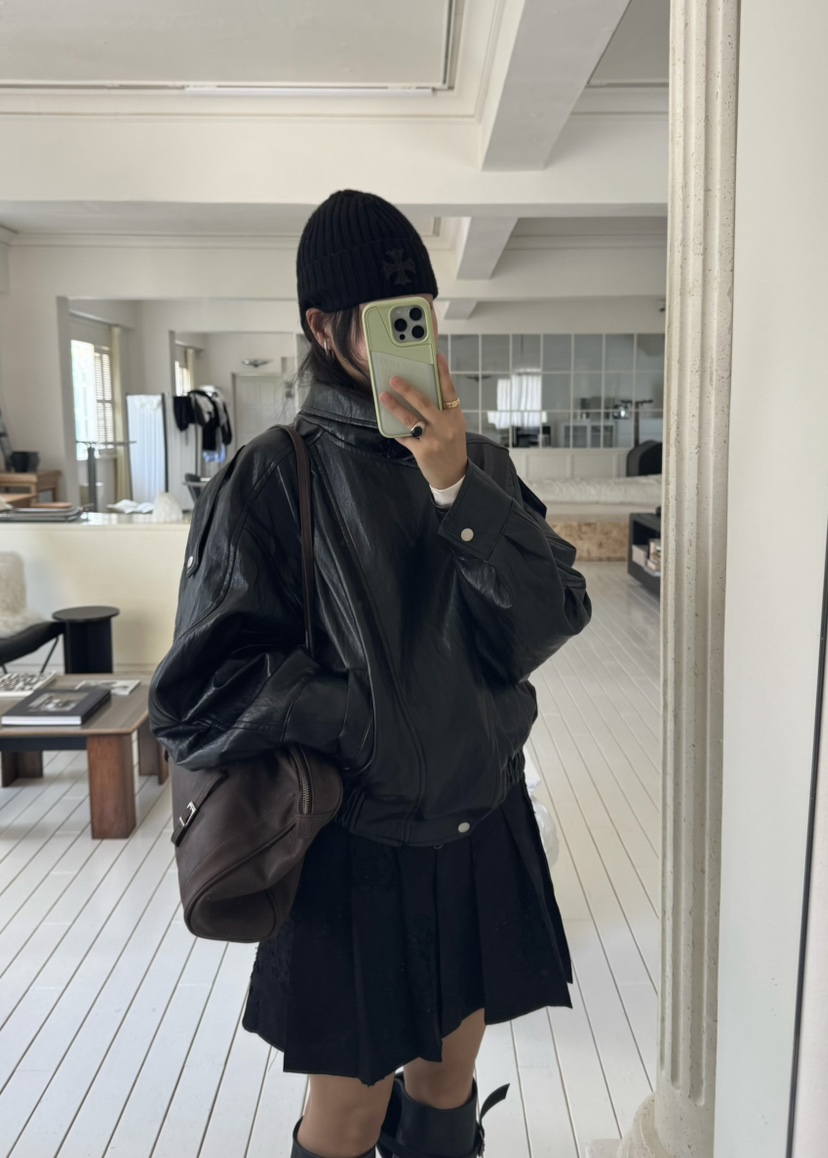 OUPPT韓國直郵㊣女士新款時尚推薦人氣25秋夏職業休閑熱賣皮衣OUPPT皮衣