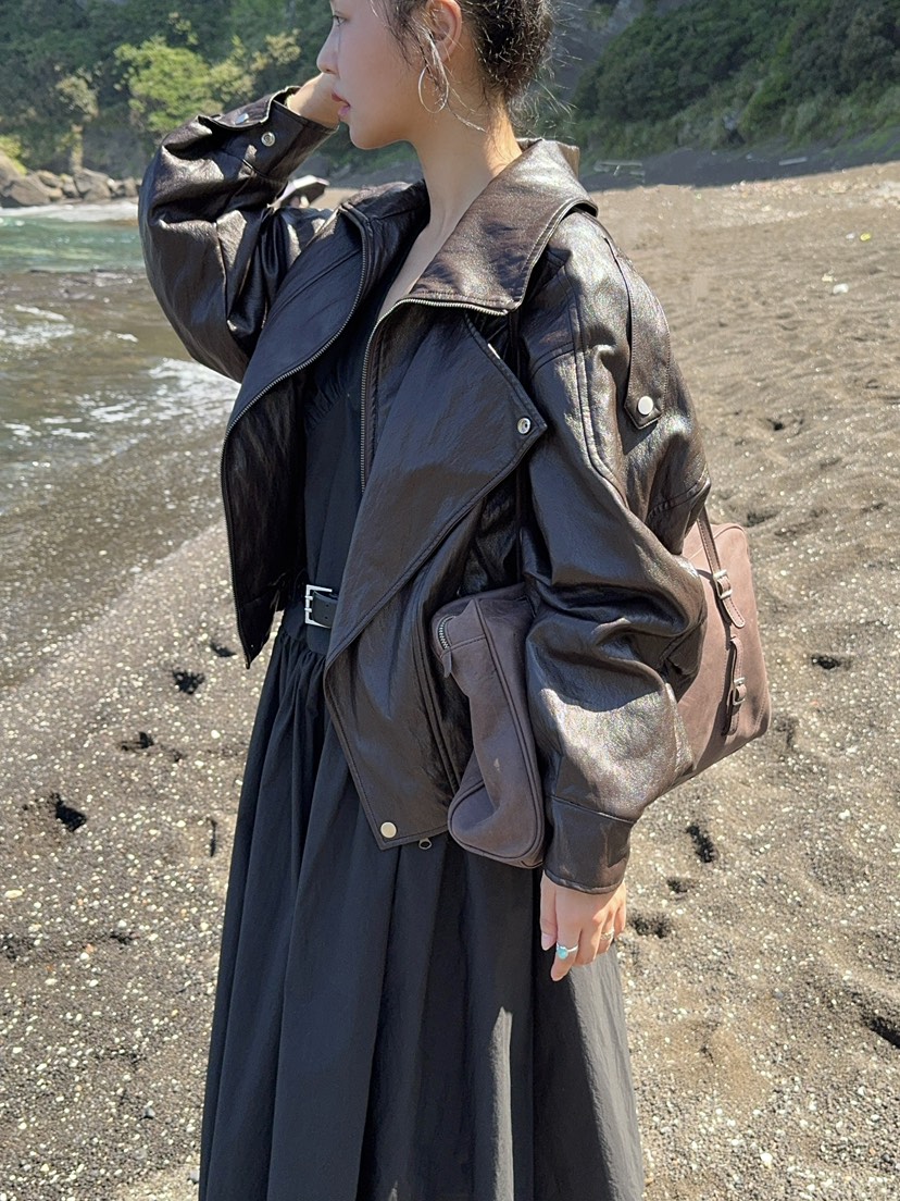 OUPPT韓國直郵㊣女士新款時尚推薦人氣25秋夏職業休閑熱賣皮衣OUPPT皮衣