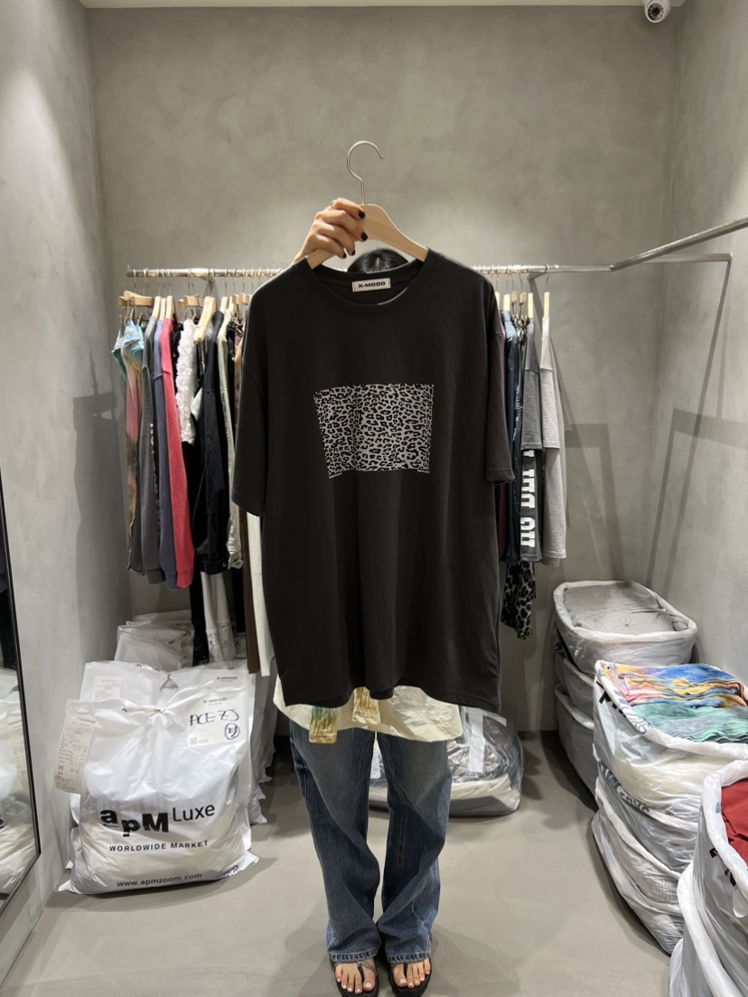 X-MOOD韓國直郵㊣女士新品25秋夏時尚推薦職業真品T恤豹紋X-MOODT恤