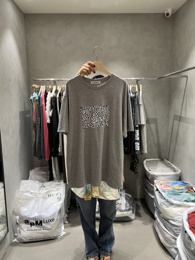 X-MOOD韓國直郵㊣女士新品25秋夏時尚推薦職業真品T恤豹紋X-MOODT恤