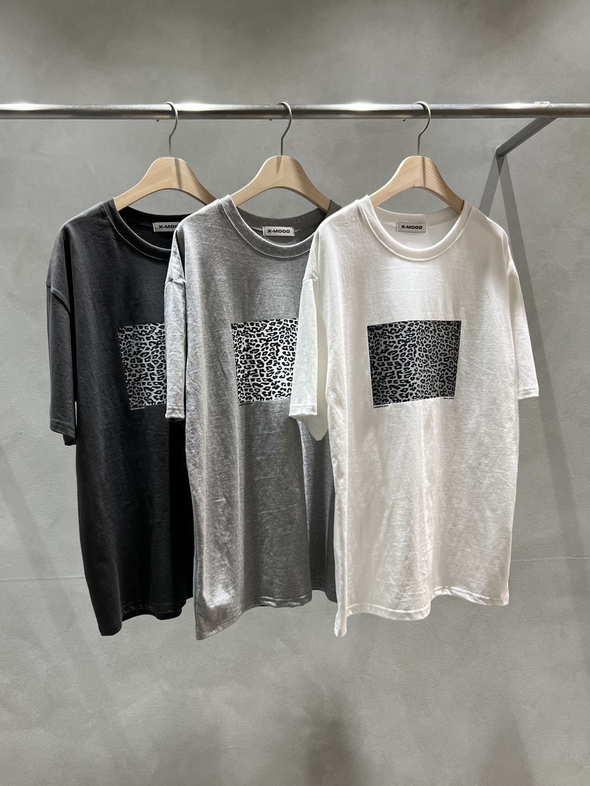 X-MOOD韓國直郵㊣女士新品25秋夏時尚推薦職業真品T恤豹紋X-MOODT恤