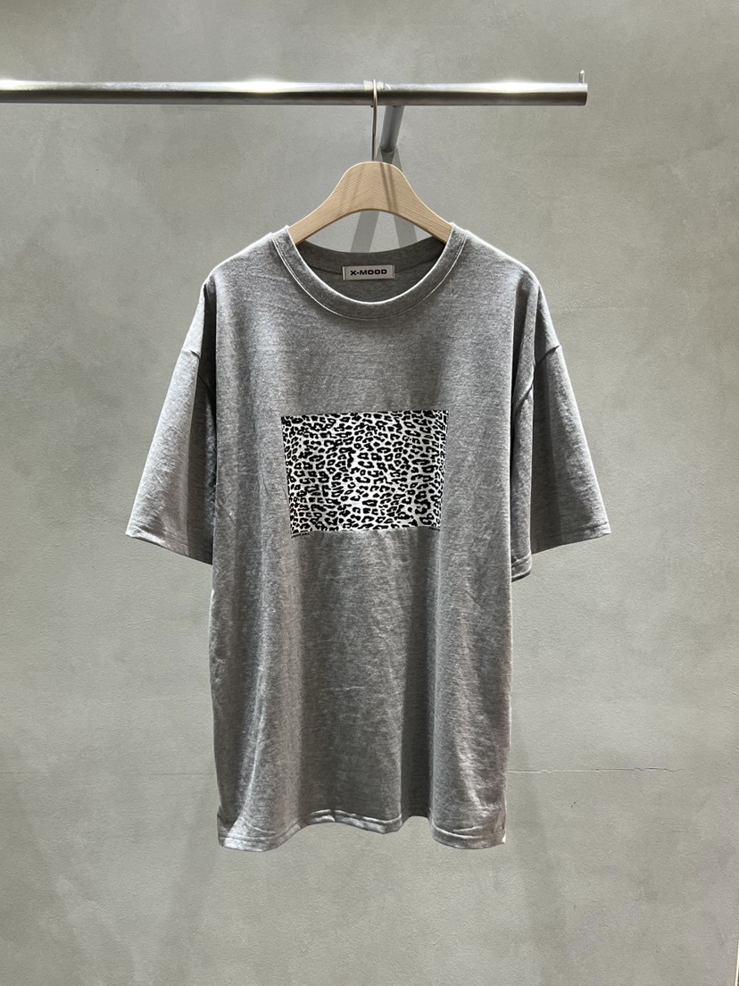 X-MOOD韓國直郵㊣女士新品25秋夏時尚推薦職業真品T恤豹紋X-MOODT恤圖色3