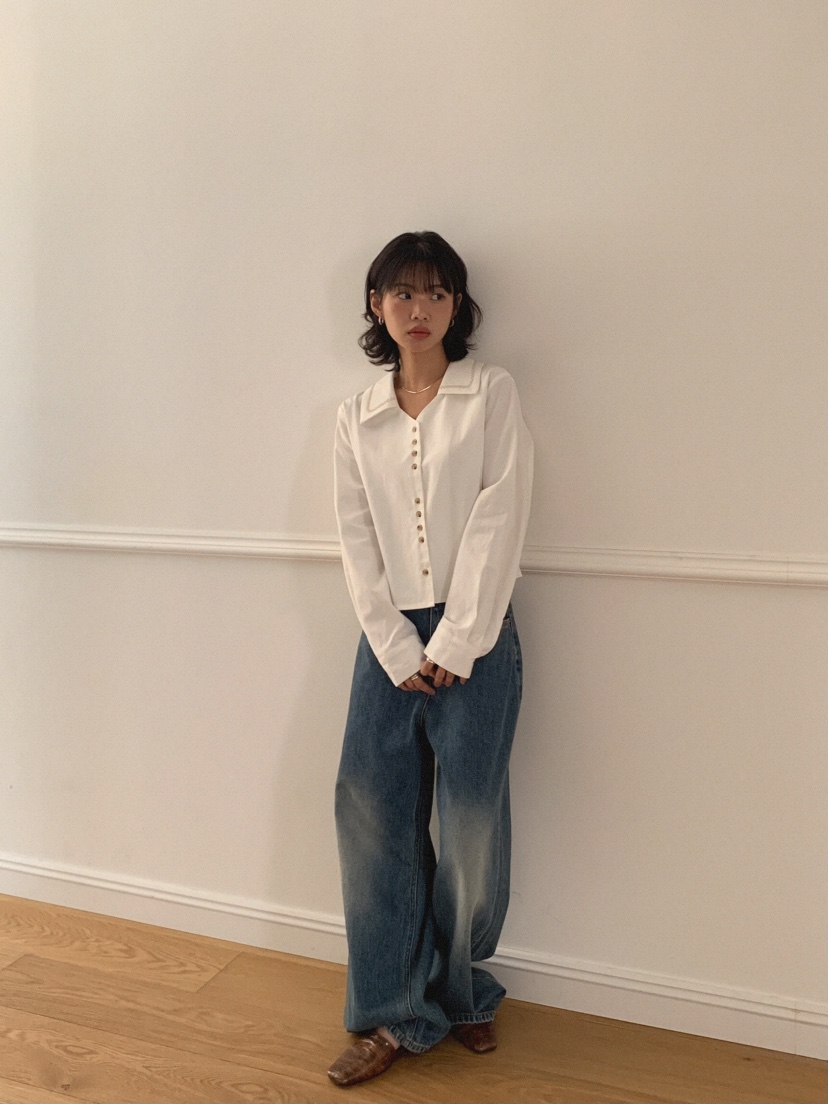 SLAT東大門㊣代購女士新品人氣熱賣職業25秋夏休閑襯衫蕾絲衫UNICO-p襯衫/蕾絲衫