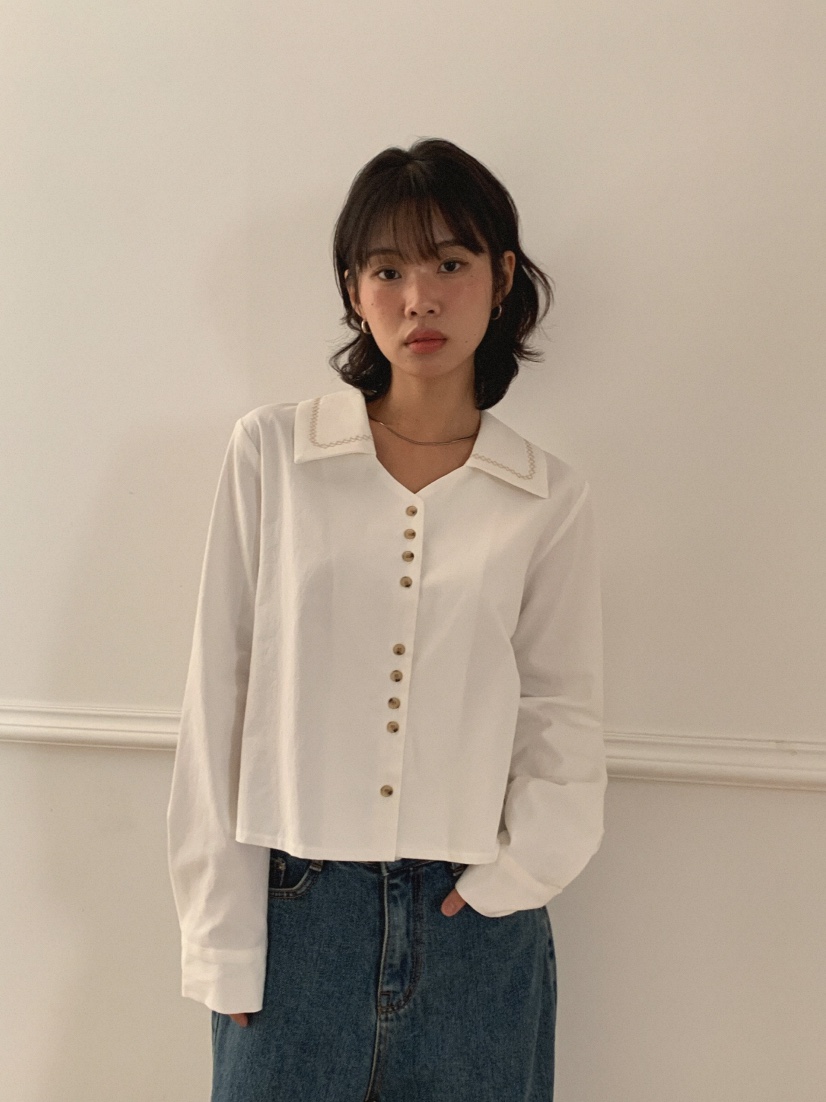 SLAT東大門㊣代購女士新品人氣熱賣職業25秋夏休閑襯衫蕾絲衫UNICO-p襯衫/蕾絲衫
