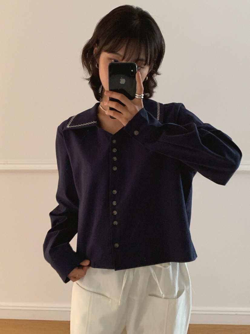 SLAT東大門㊣代購女士新品人氣熱賣職業25秋夏休閑襯衫蕾絲衫UNICO-p襯衫/蕾絲衫
