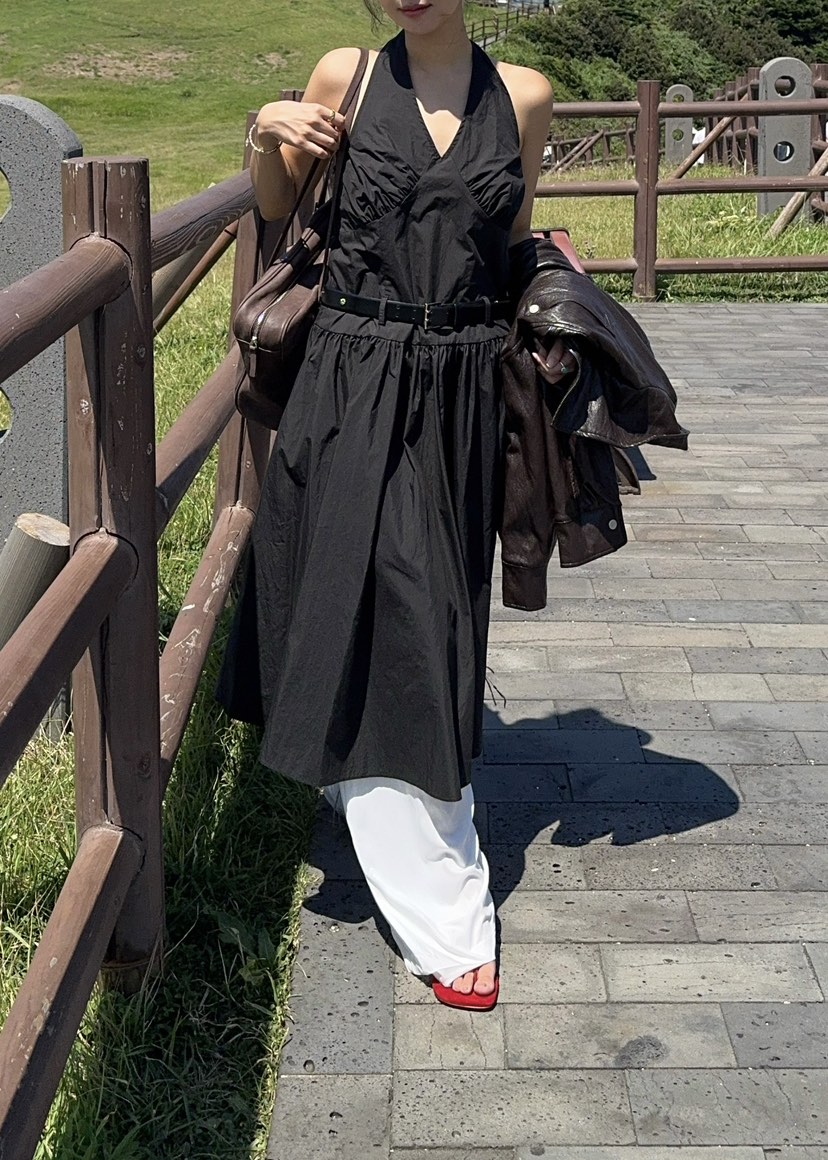 OUPPT韓國直郵㊣女裝新品職業休閑25秋夏熱賣連衣裙不含腰帶OUPPT連衣裙