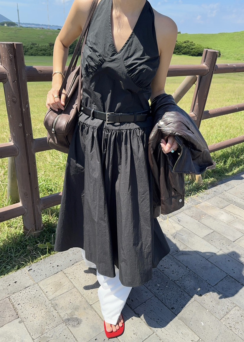 OUPPT韓國直郵㊣女裝新品職業休閑25秋夏熱賣連衣裙不含腰帶OUPPT連衣裙
