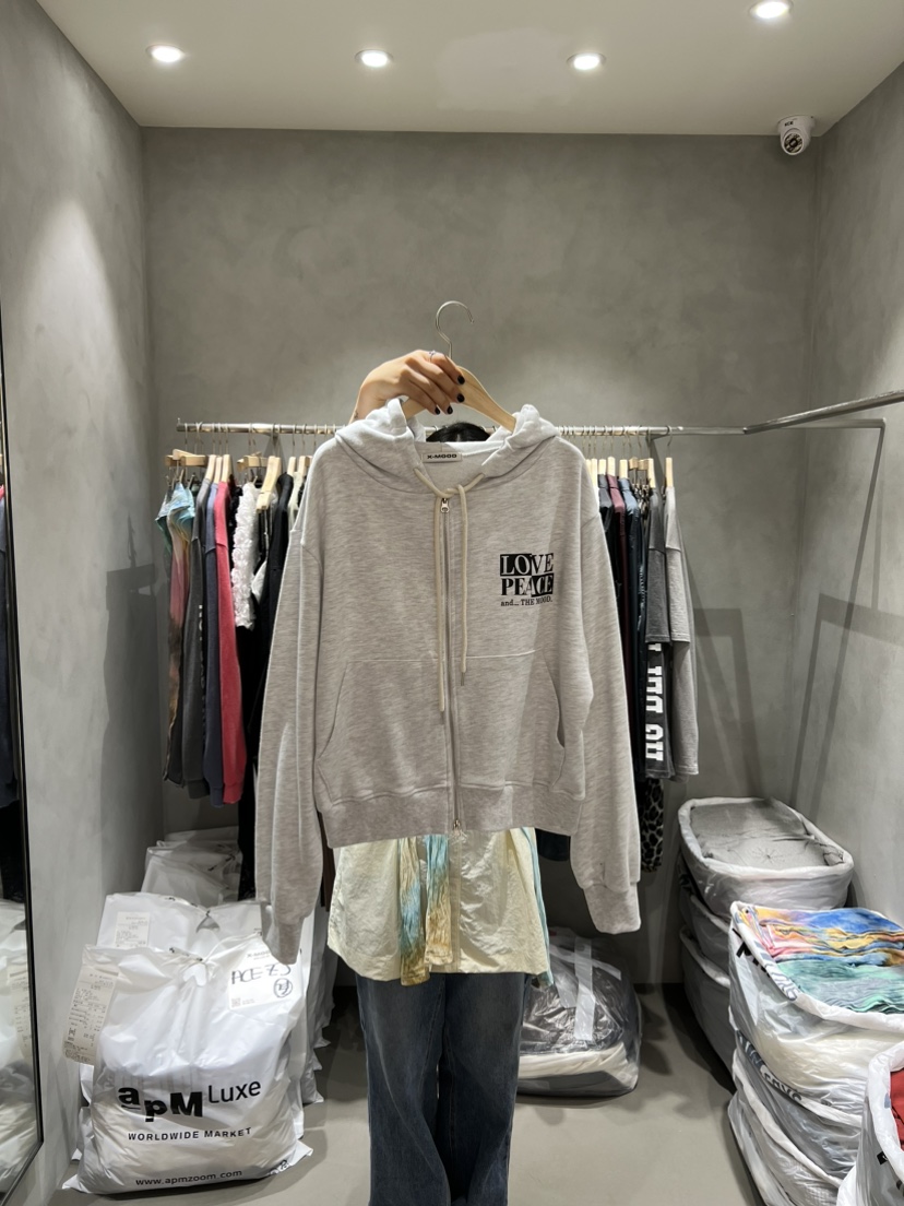 X-MOOD韓國直郵㊣女士新款職業人氣休閑時尚推薦夾克拉鏈連帽X-MOOD夾克圖色2