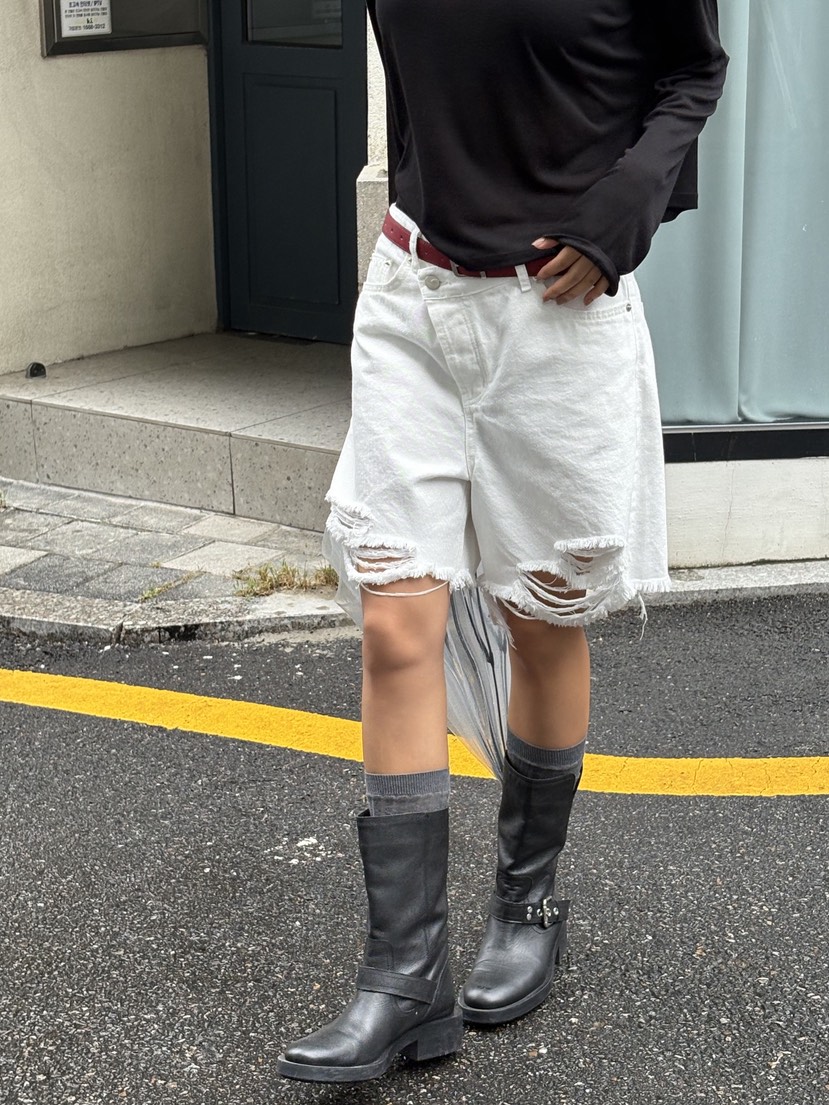 SUNDER MARKET東大門㊣代購女裝新品真品時尚短褲不含腰帶SUNDER MARKET短褲圖色1