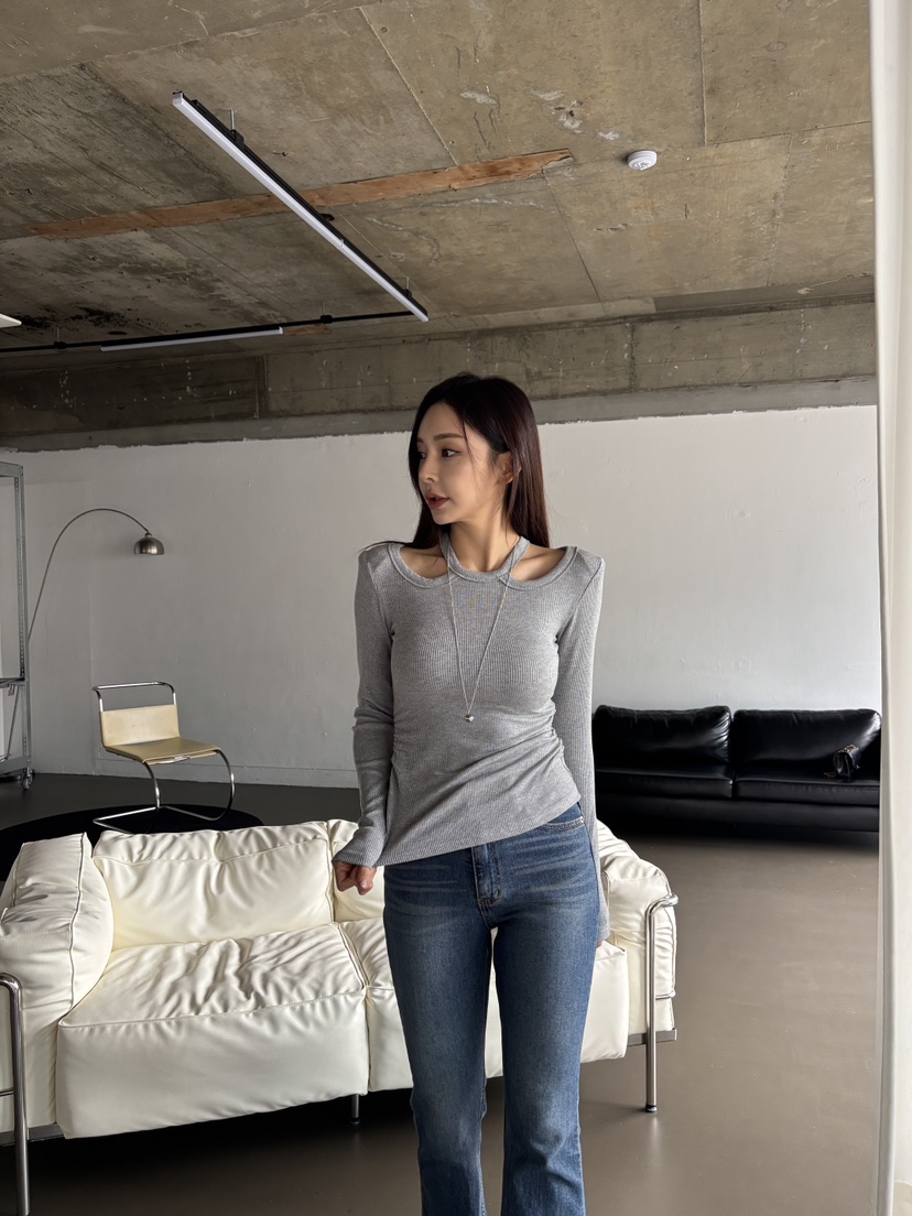 FOUREIGHT韓國代購㊣女裝新品職業休閑真品時尚25秋夏長袖T恤FOUR EIGHT長袖T恤