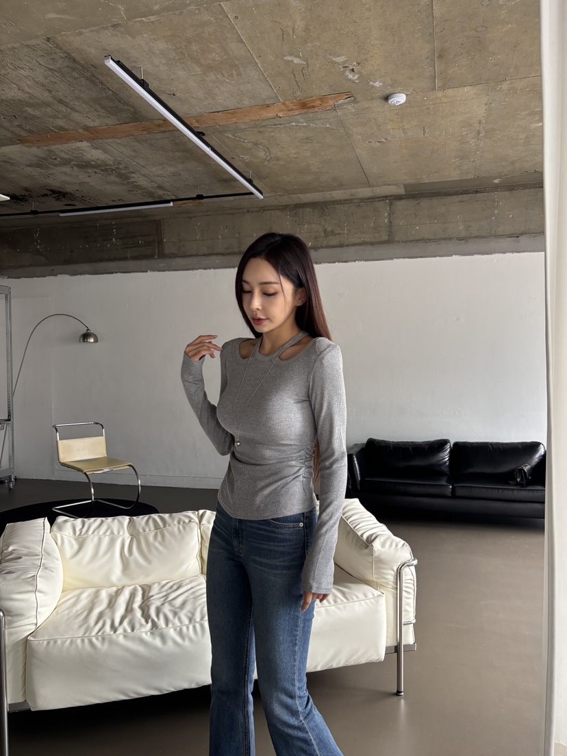 FOUREIGHT韓國代購㊣女裝新品職業休閑真品時尚25秋夏長袖T恤FOUR EIGHT長袖T恤
