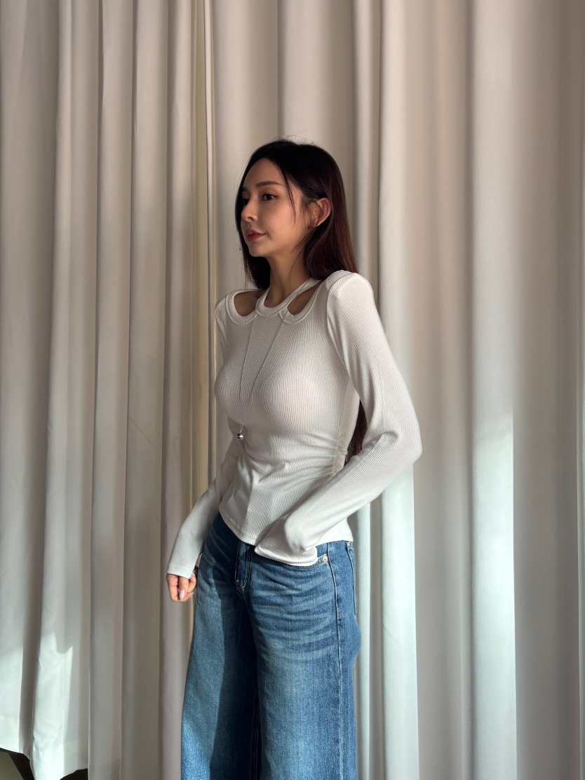 FOUREIGHT韓國代購㊣女裝新品職業休閑真品時尚25秋夏長袖T恤FOUR EIGHT長袖T恤