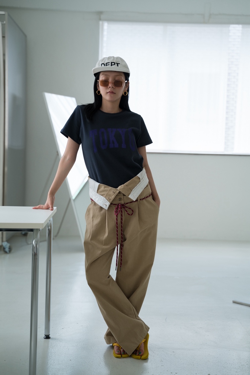 FRANC—L韓國代購㊣女裝新品職業人氣時尚真品休閑褲含腰繩FRANC休閑褲