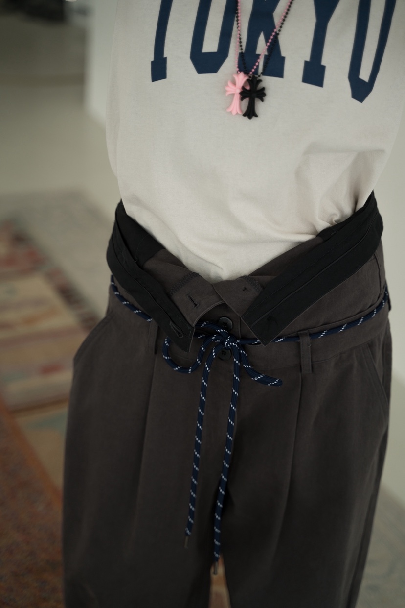 FRANC—L韓國代購㊣女裝新品職業人氣時尚真品休閑褲含腰繩FRANC休閑褲