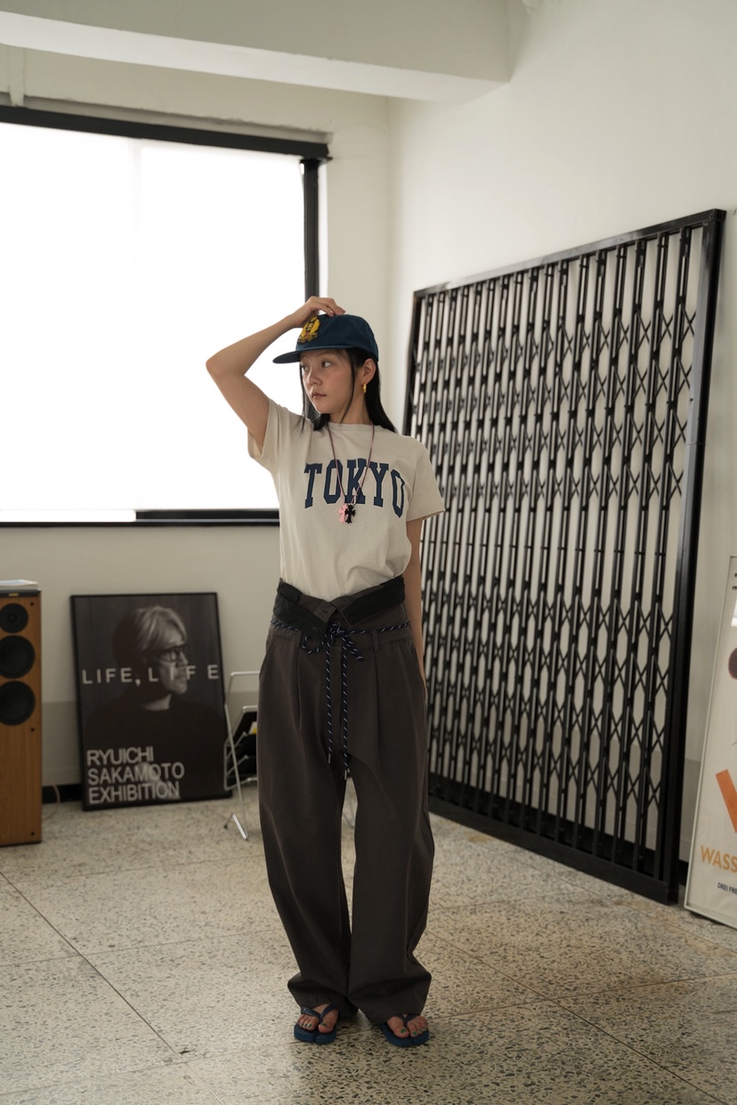 FRANC—L韓國代購㊣女裝新品職業人氣時尚真品休閑褲含腰繩FRANC休閑褲