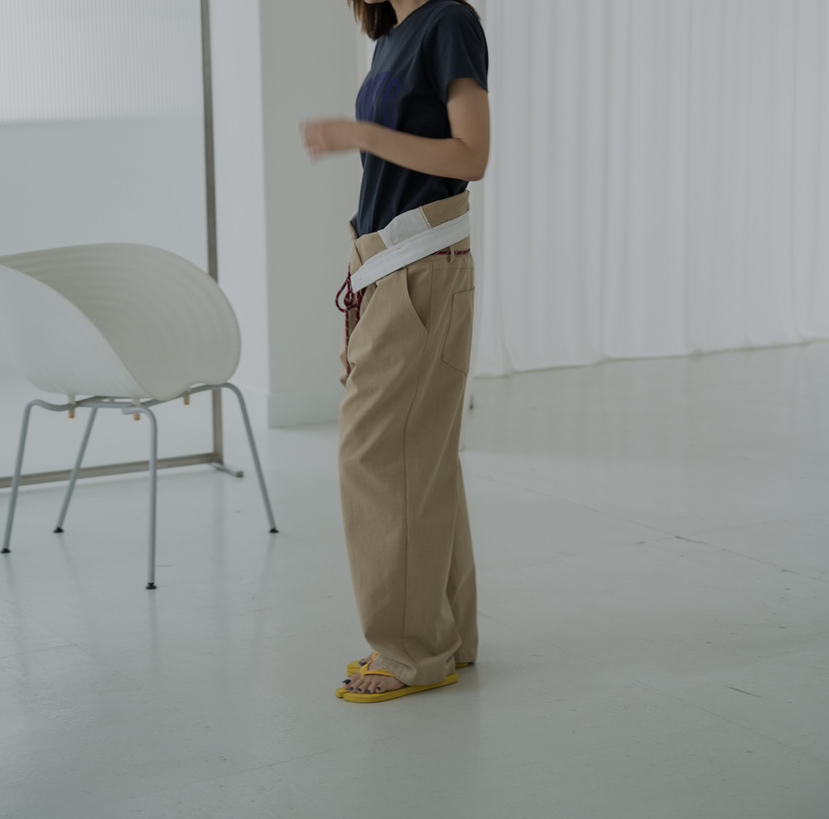 FRANC—L韓國代購㊣女裝新品職業人氣時尚真品休閑褲含腰繩FRANC休閑褲
