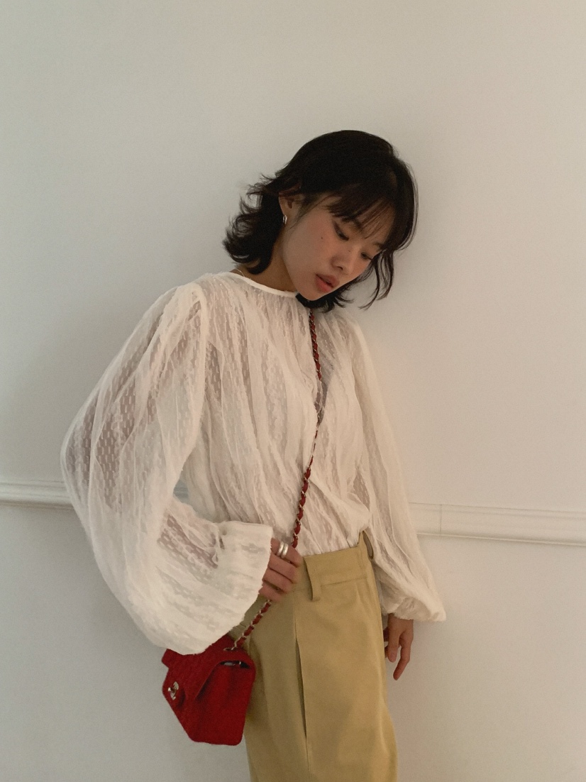 SLAT韓國直郵㊣女裝新品25秋夏熱賣休閑人氣時尚襯衫蕾絲衫UNICO-p襯衫/蕾絲衫