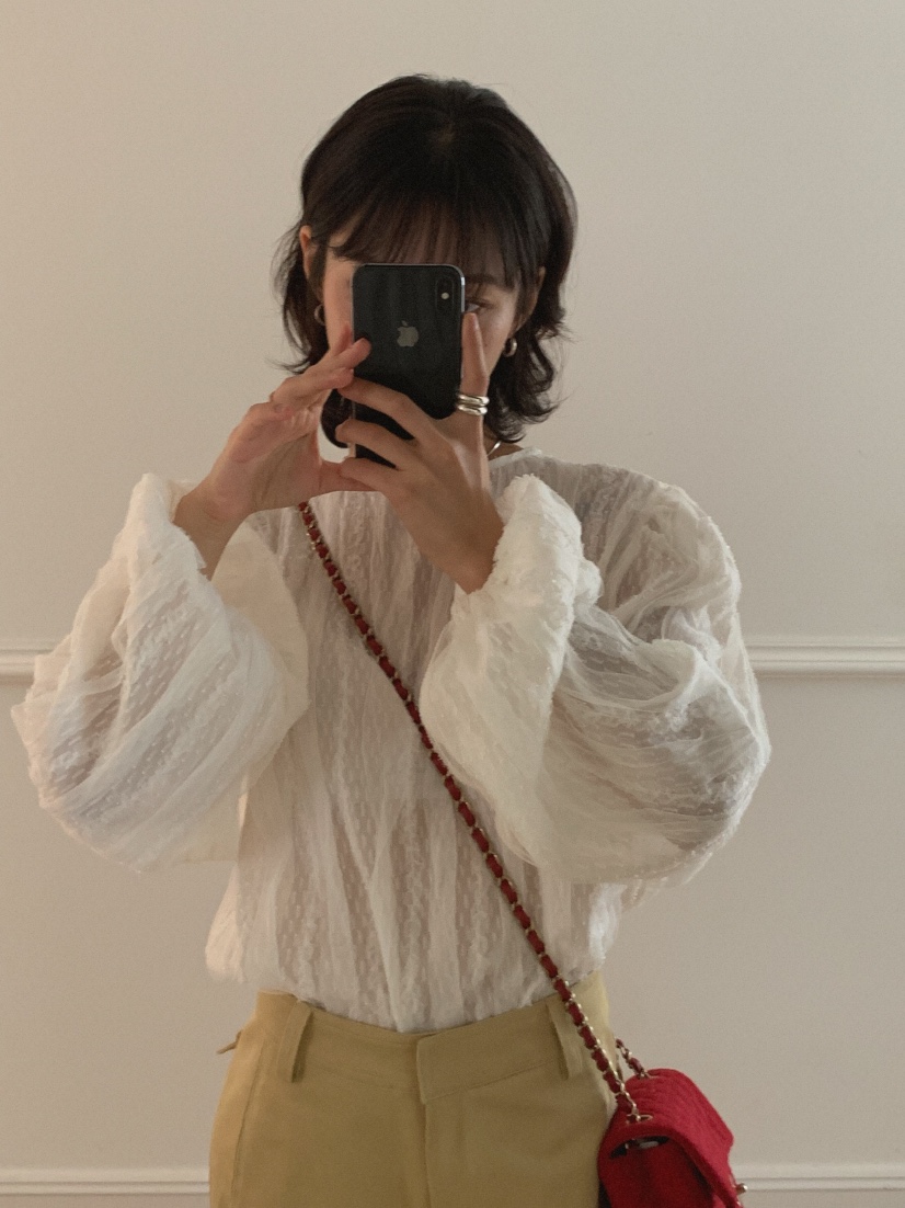 SLAT韓國直郵㊣女裝新品25秋夏熱賣休閑人氣時尚襯衫蕾絲衫UNICO-p襯衫/蕾絲衫