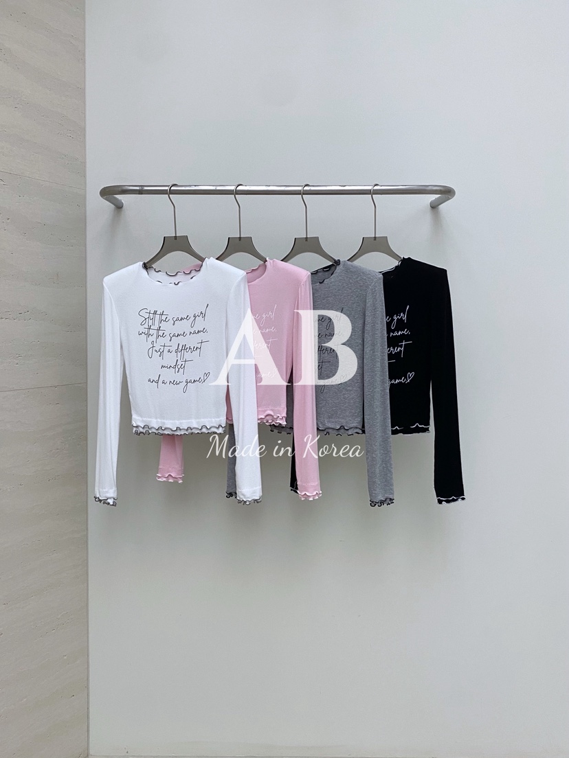 AB韓國直郵㊣女士新品真品時尚熱賣休閑人氣職業推薦長袖T恤AB長袖T恤