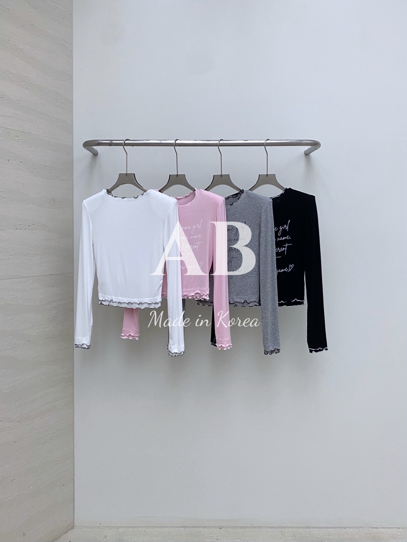 AB韓國直郵㊣女士新品真品時尚熱賣休閑人氣職業推薦長袖T恤AB長袖T恤