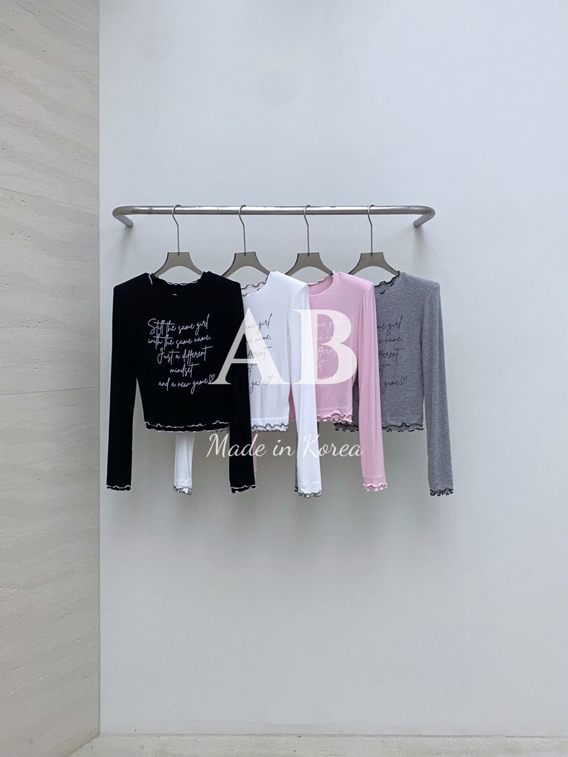 AB韓國直郵㊣女士新品真品時尚熱賣休閑人氣職業推薦長袖T恤AB長袖T恤
