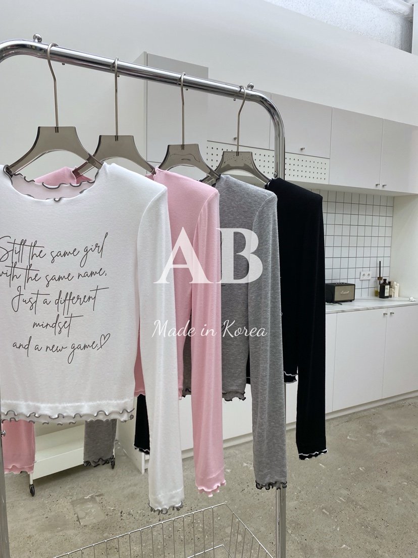 AB韓國直郵㊣女士新品真品時尚熱賣休閑人氣職業推薦長袖T恤AB長袖T恤