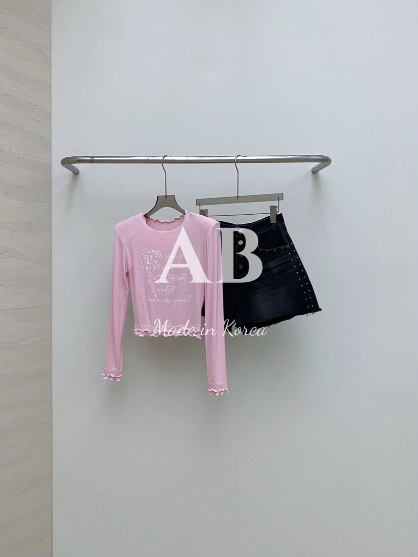 AB韓國直郵㊣女士新品真品時尚熱賣休閑人氣職業推薦長袖T恤AB長袖T恤