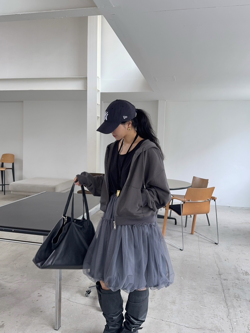 OUPPT東大門㊣實拍女裝新款熱賣人氣25秋夏推薦衛衣拉鏈兜帽OUPPT衛衣