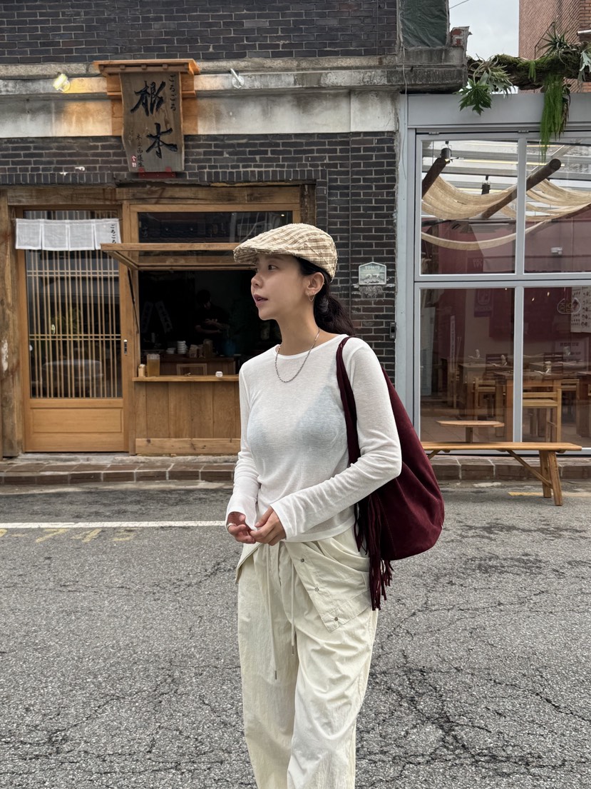 SUNDER MARKET東大門㊣直郵女士新款職業時尚長袖T恤天絲羊毛SUNDER MARKET長袖T恤