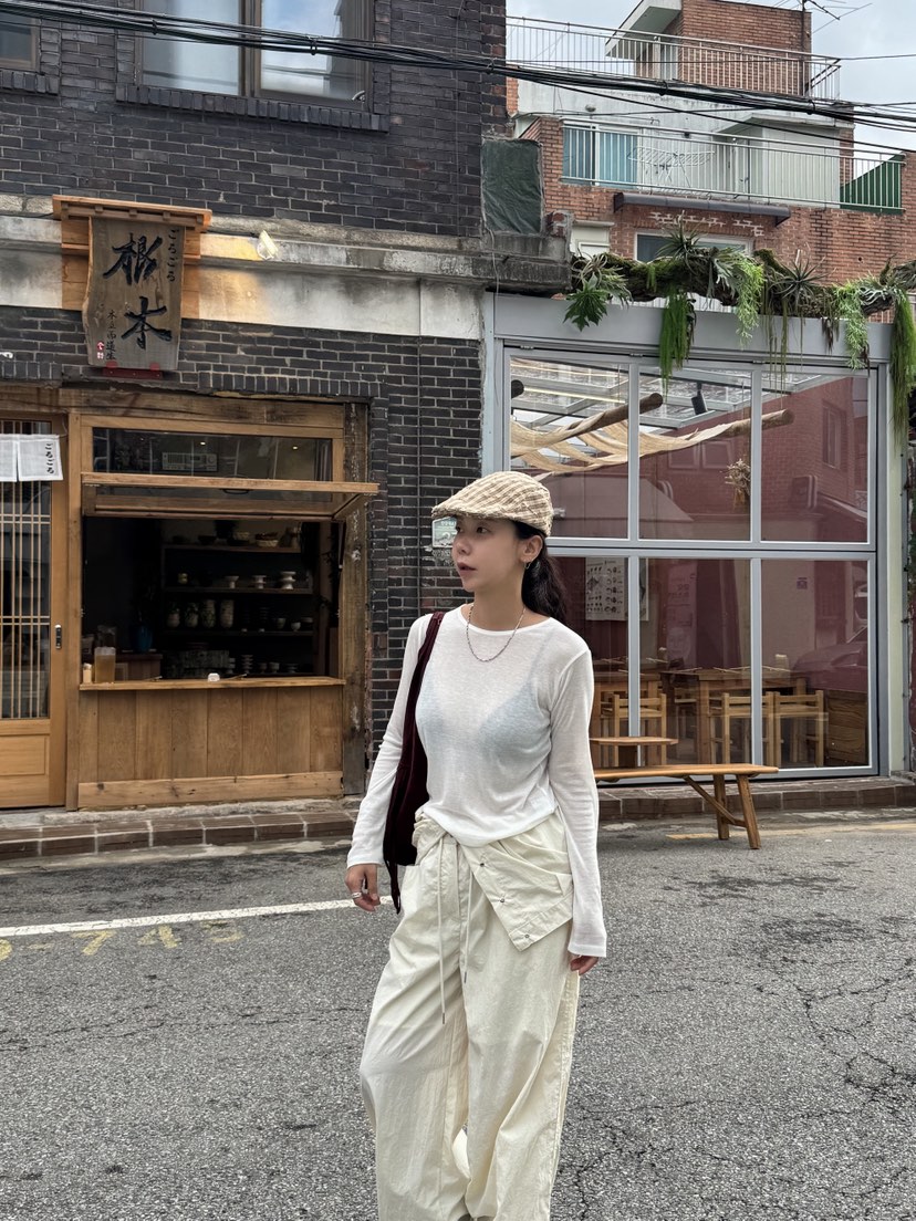 SUNDER MARKET東大門㊣直郵女士新款職業時尚長袖T恤天絲羊毛SUNDER MARKET長袖T恤