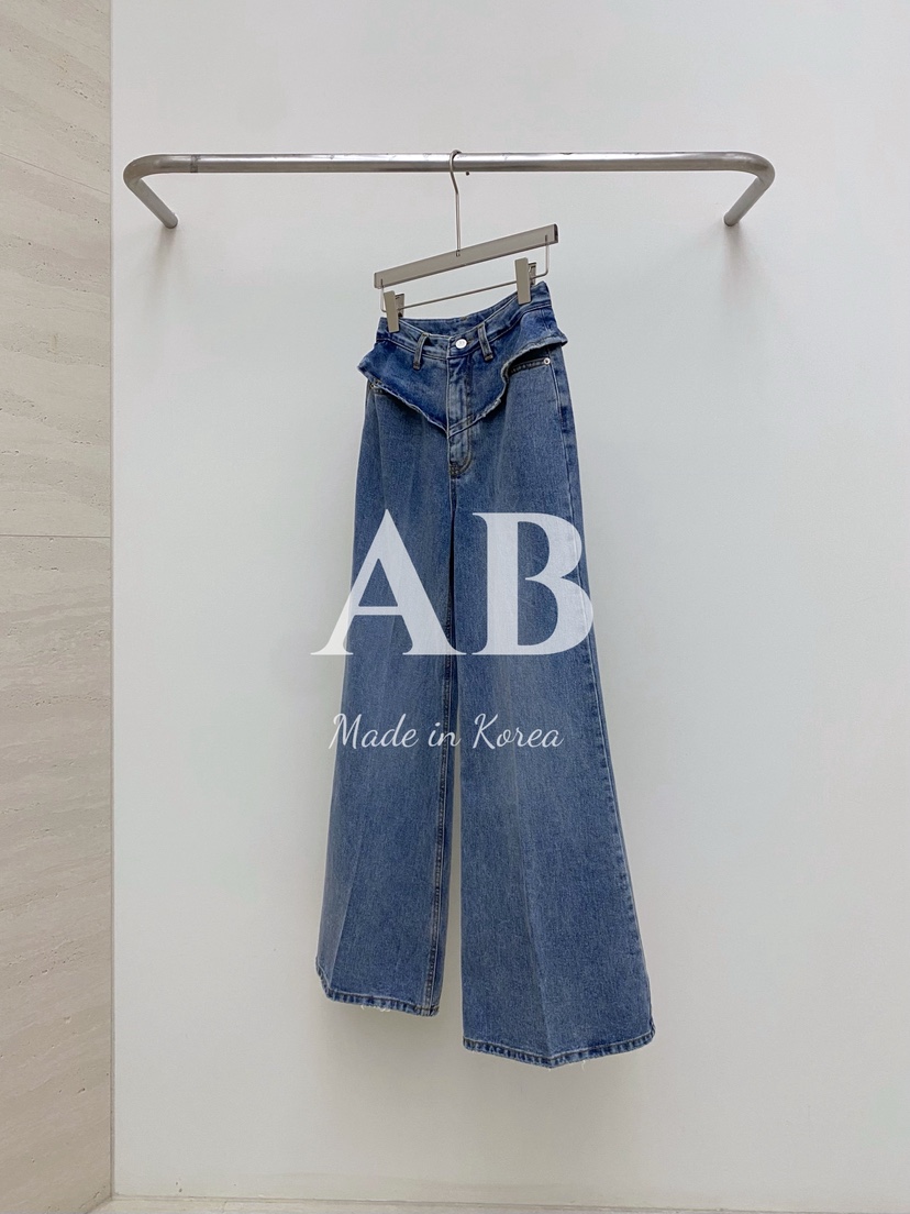 AB東大門㊣代購女士新品熱賣真品人氣職業休閑牛仔褲荷葉邊AB牛仔褲